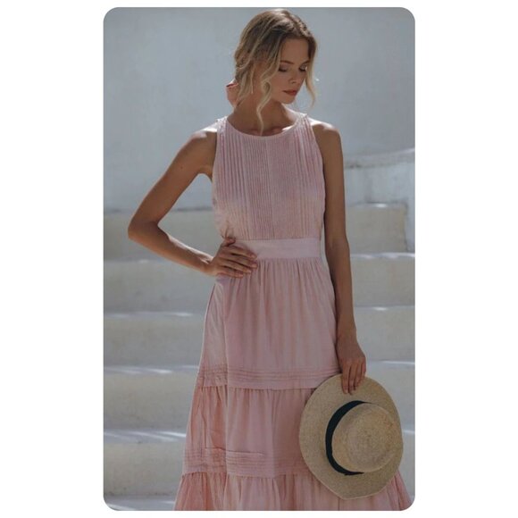 Pampelone Perle Cotton Sleeveless Midi Dress sz S - Picture 3 of 12